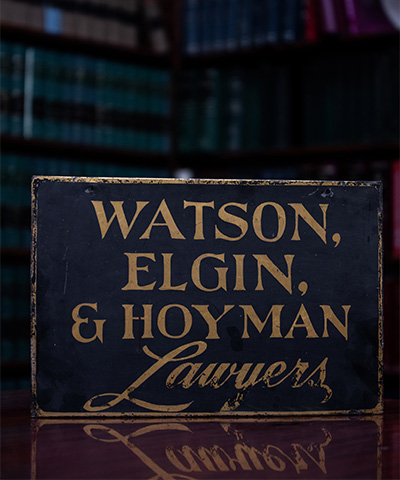 old watson elgin and hoyman lawyer sign